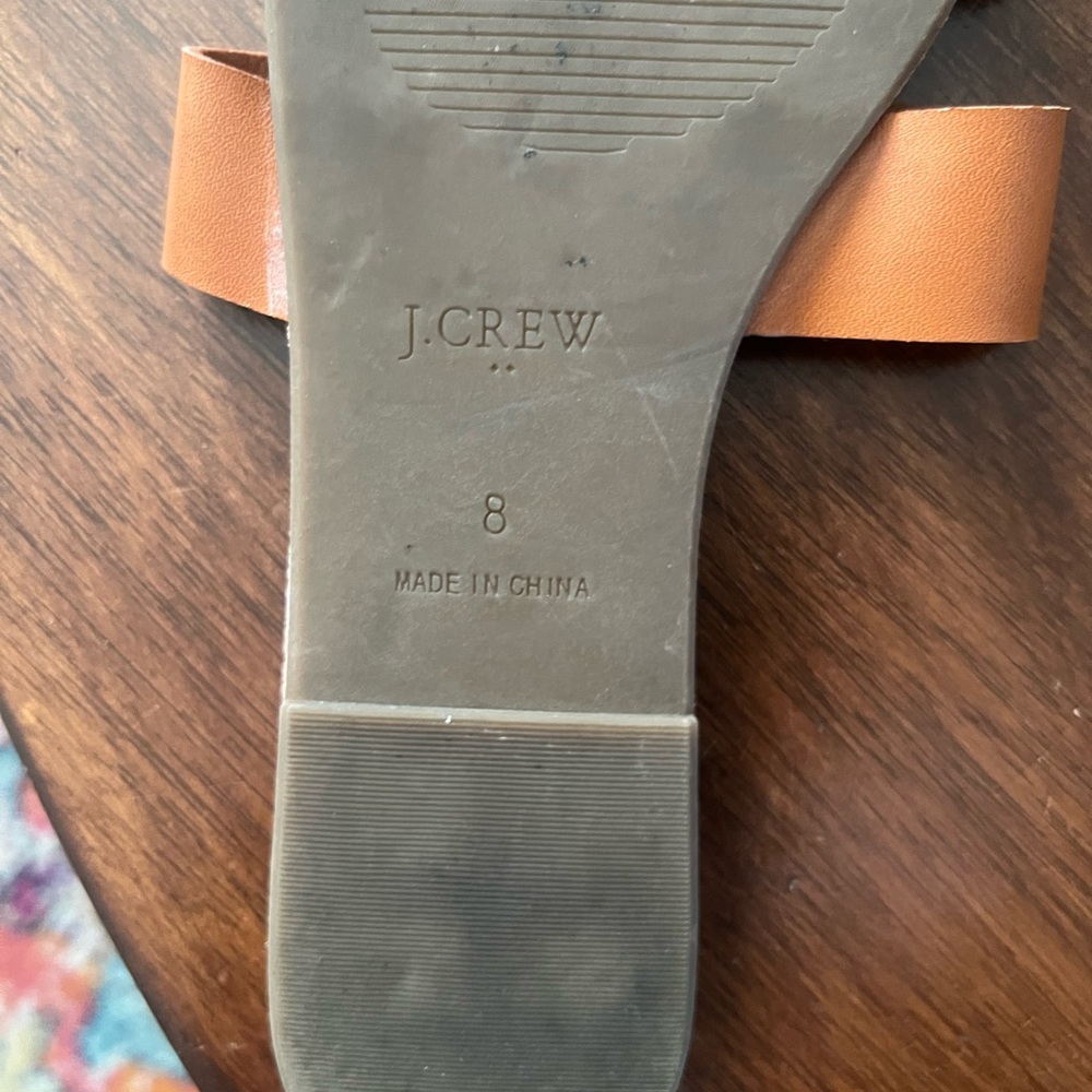 J. Crew Women's Tan Leather Sandals size 8 - Picture 2 of 3